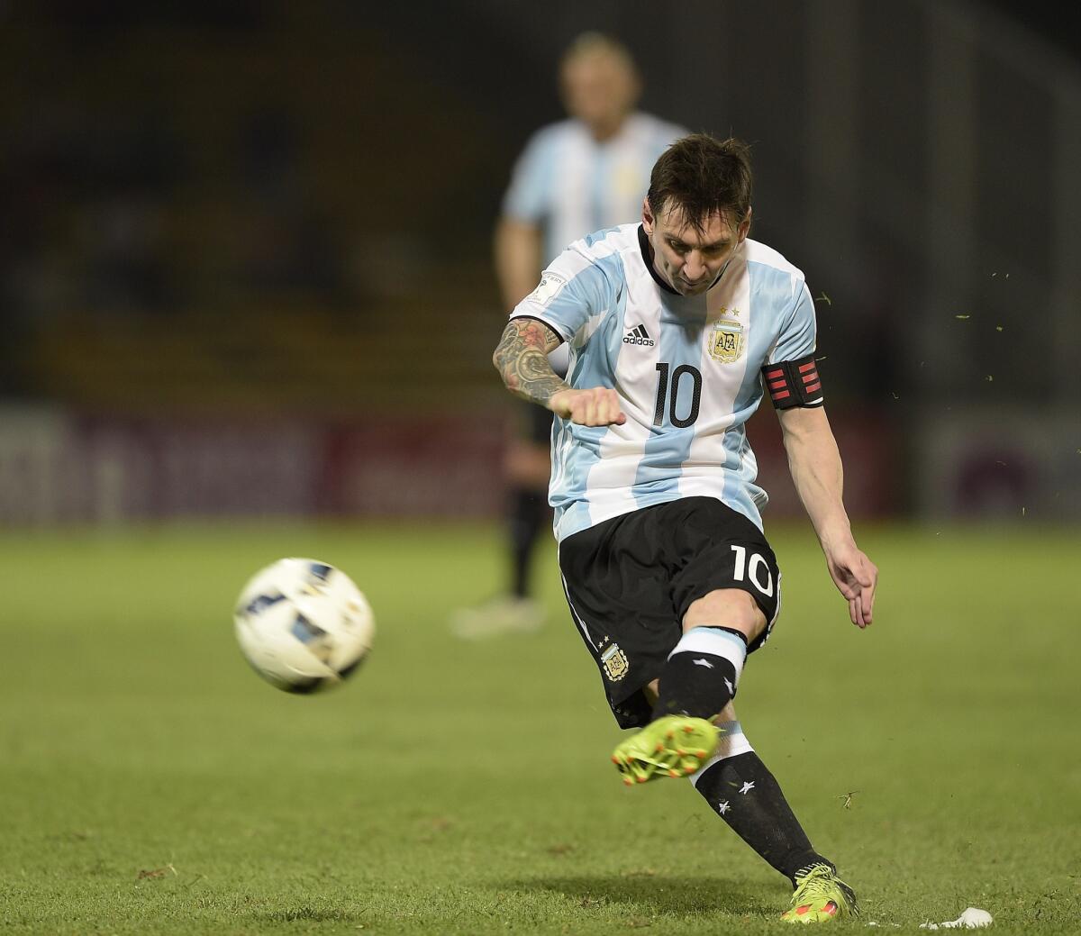 Argentina's Lionel Messi during the Russia 2018 FIFA World Cup South American Qualifiers' match March 29.