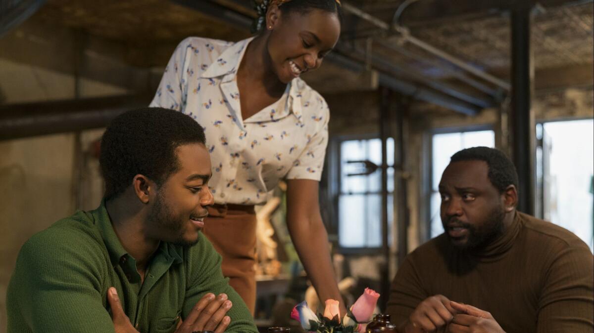 Stephan James, KiKi Layne and Brian Tyree Henry in the movie "If Beale Street Could Talk."