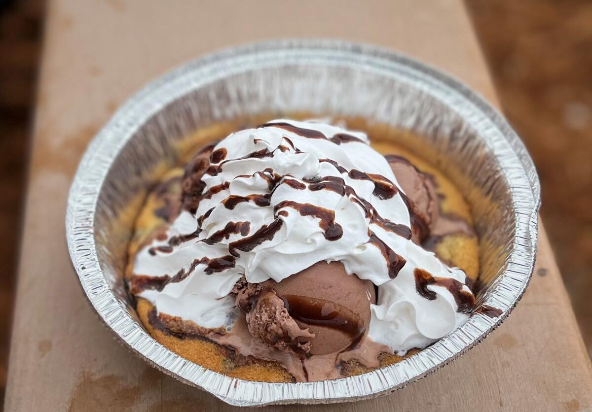 The Big Skillet Cookie at at the 2023 San Diego County Fair.