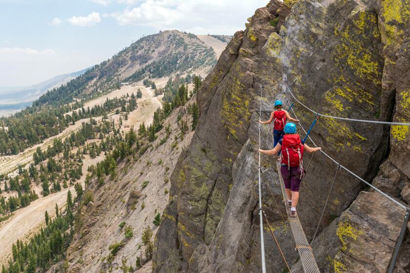 The via ferrata rock climbing experience at Mammoth Mountain's Adventure Center.