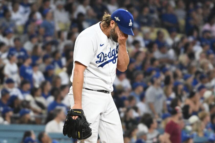Los Angeles, CA - October 07: Clayton Kershaw during game one of the National League Division Series.