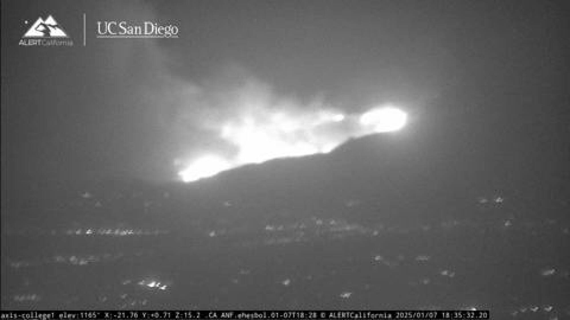 Surveillance video of a wildfire