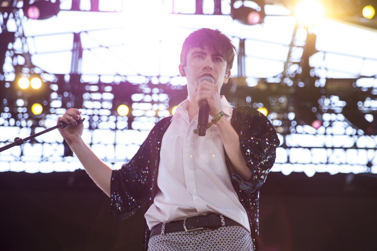 Declan McKenna performs at the Mojave stage during Day 2 of the Coachella Valley Arts and Music Festival on April 14.