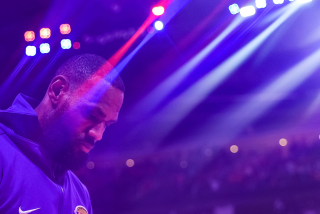 LeBron James #6 of the Los Angeles Lakers looks on prior to facing the Houston Rockets at Toyota Center.