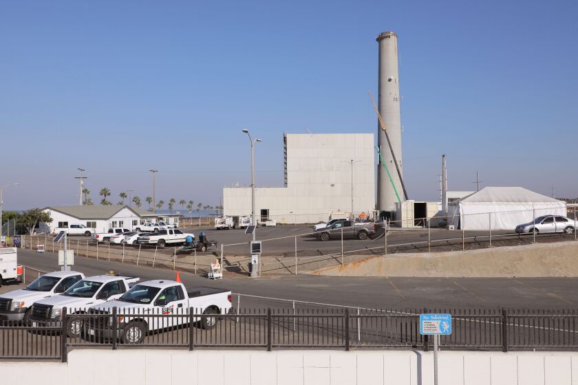 October 28, 2020, Carlsbad, California_USA_| View looking north of the south side of the Encina power plant as itOs prepared for demolition. |_Photo Credit: Photo by Charlie Neuman