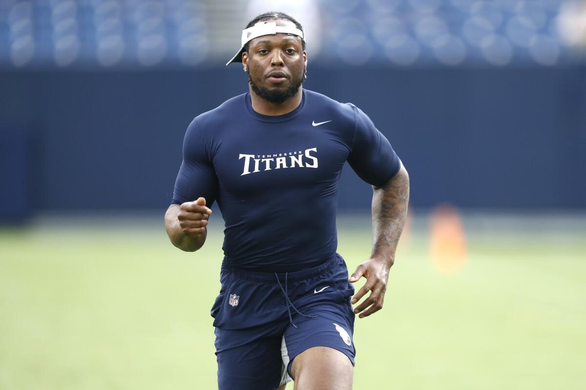 Tennessee Titans wide receiver A.J. Brown (11) warms up befopre