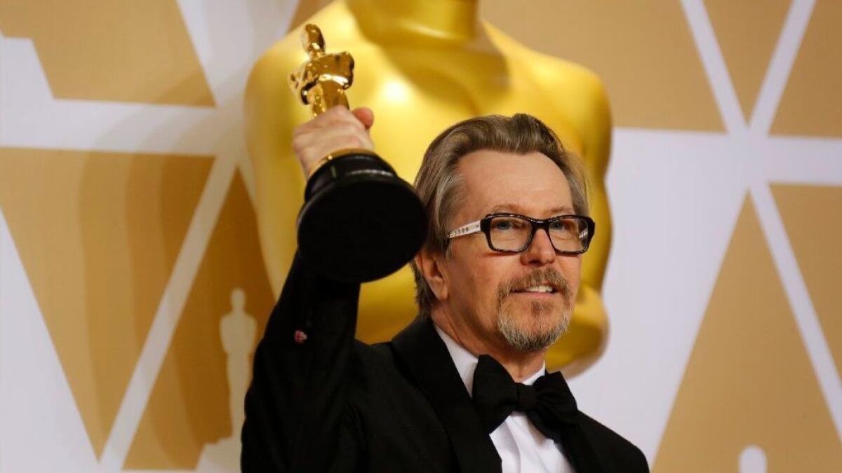 Gary Oldman in the Oscars photo room.