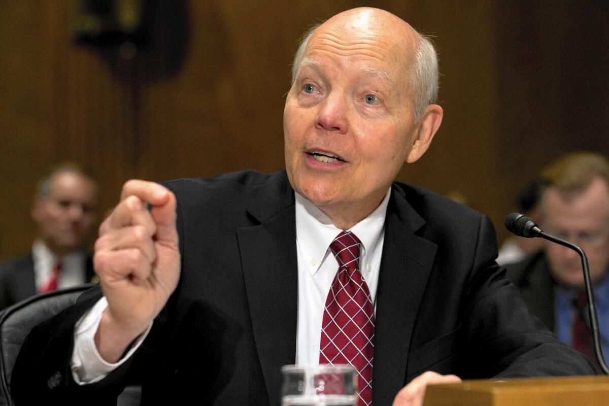 John Koskinen of the IRS testifies to Congress last week on the breach of 104,000 taxpayers' data.