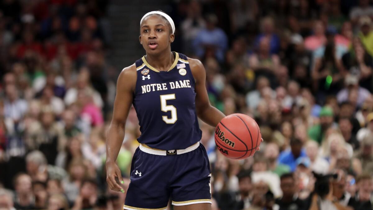 Guard Jackie Young declared Monday night that she'd forgo her senior season at Notre Dame.