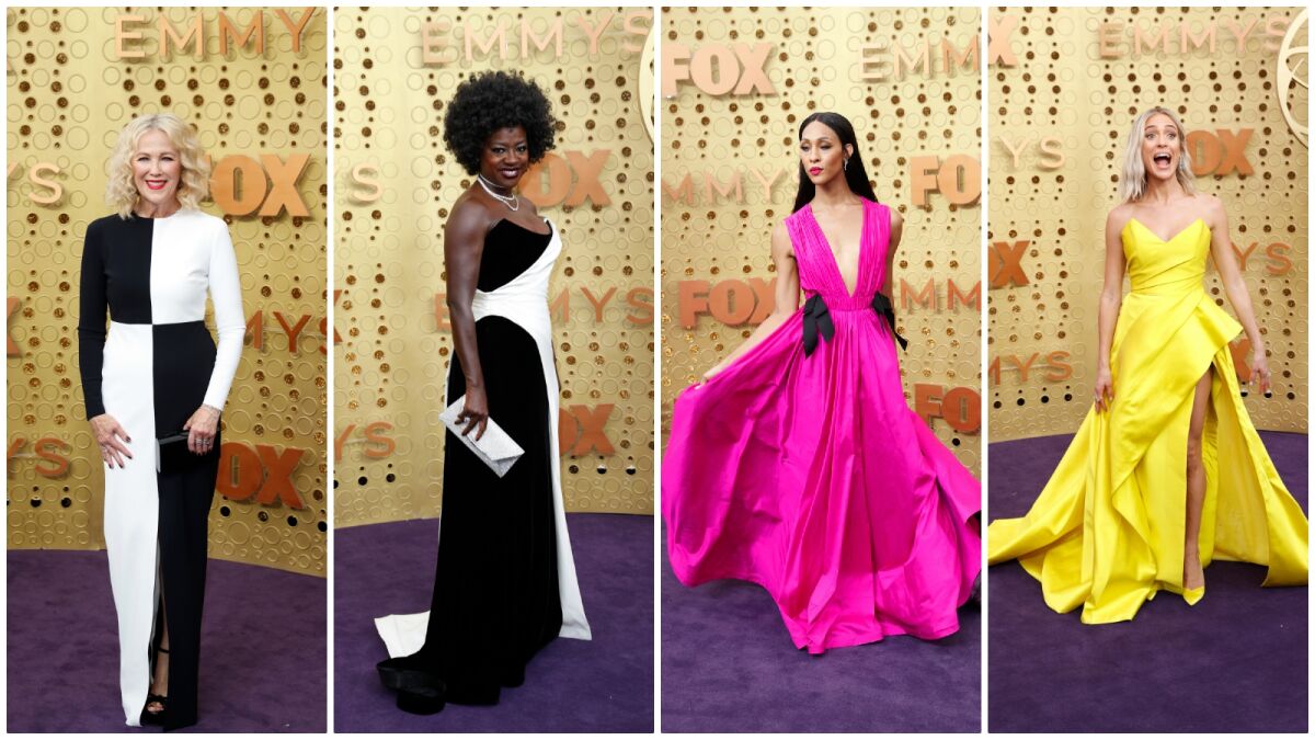 The trends at the 2019 Emmys included black and white color-blocking and candy-dish colors