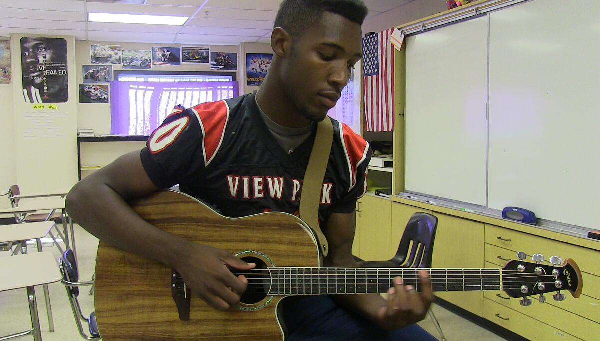 Cameron Griffin, shown as a senior at View Park Prep in 2013.