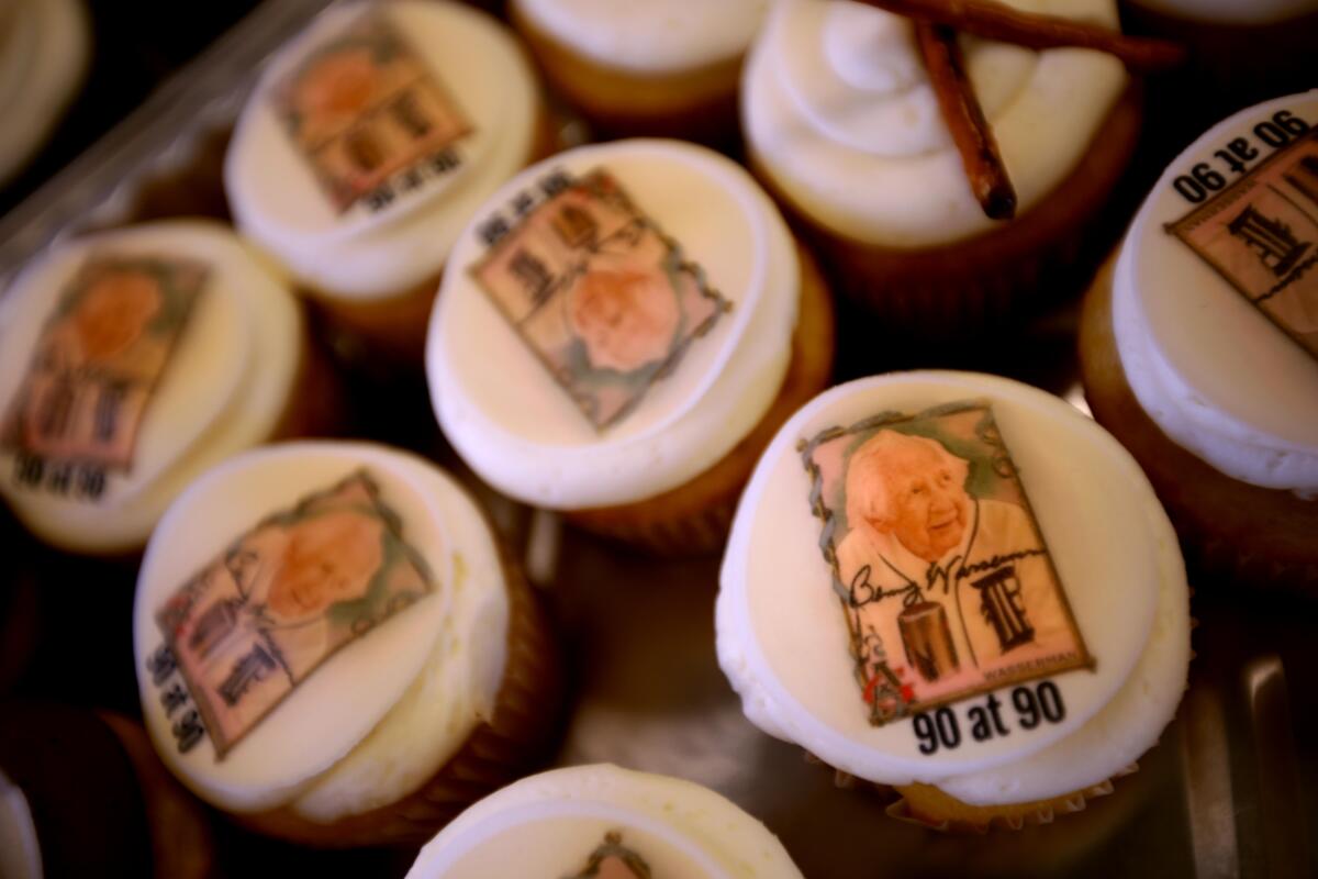 Cupcakes with Benny Wasserman's likeness were available at his memorial. 
