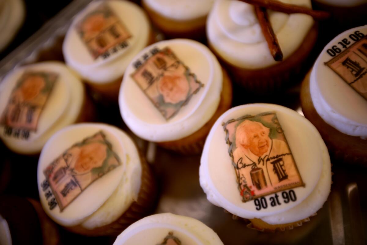Cupcakes with Benny Wasserman's likeness were available at his memorial.