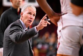 Los Angeles, California November 15, 2022-USC head coach Andy Enfield during a recent game at the Galen Center in Los Angeles. (Wally Skalij/Los Angeles Times)