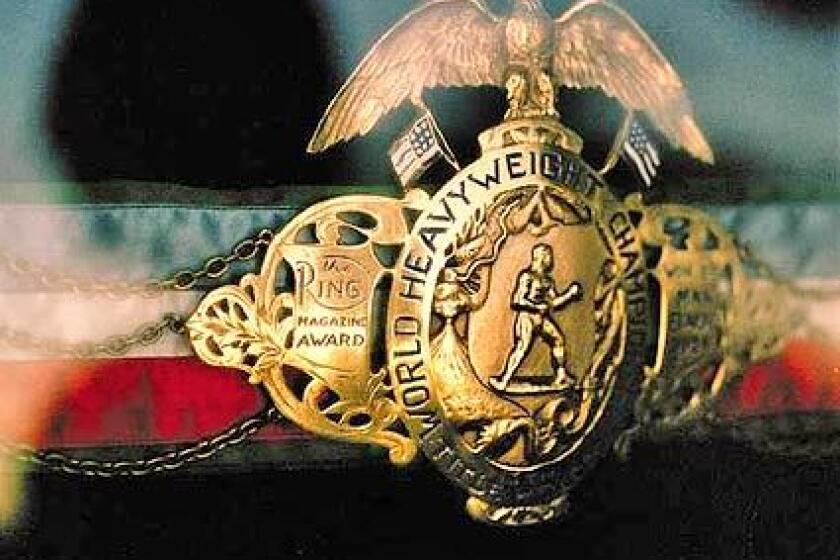 Max Baer Sr.'s 1934 heavyweight championship belt.