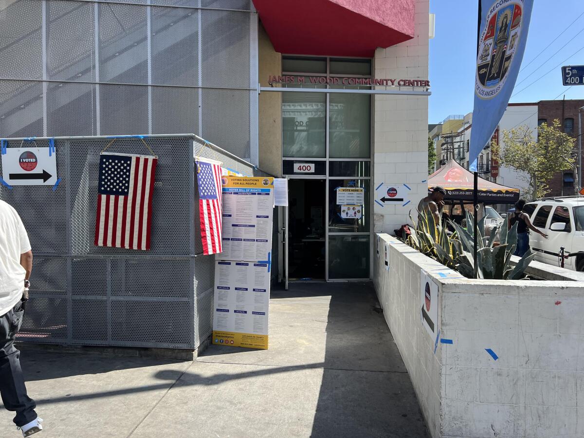 The James Wood Community Center voting site on skid row 
