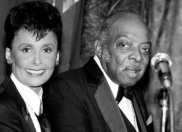 Lena Horne celebrates her 65th birthday and the closing of her Broadway run in "Lena Horne: The Lady and Her Music" with jazz artist Count Basie on June 30, 1982.