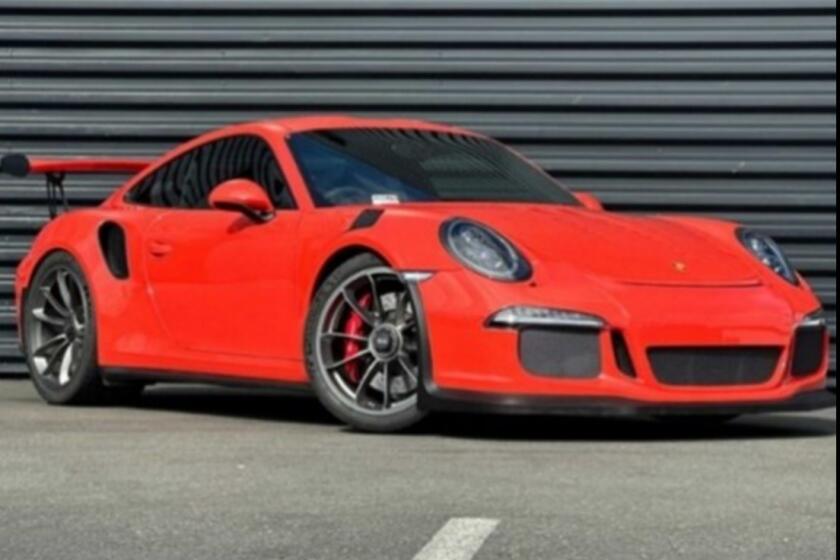 Fremont, California-May 9, 2024-A pair of thieves drove two Porsches off a Fremont showroom, crashing the high-end cars through the dealership's windows and driving away from the scene. (Fremont Police Department)