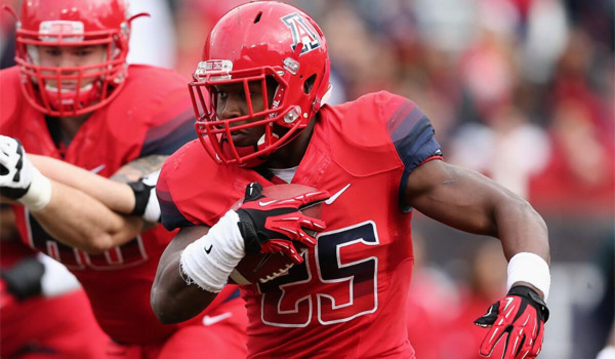 Ka'Deem Carey became Arizona's all-time leading rusher during Saturday's game against Oregon.