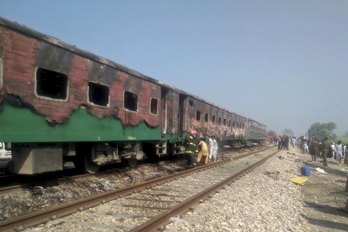 Pakistan train fire