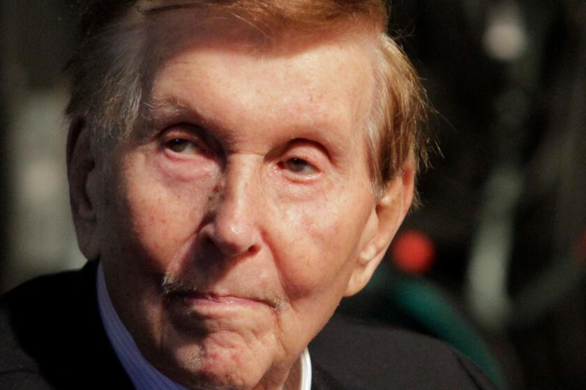 Sumner Redstone, shown in 2013, testified by videotaped deposition as his mental competency trial began Friday.