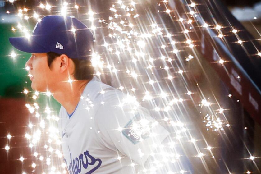 Shohei Ohtani #17 of the Los Angeles Dodgers takes the field prior to the 2024 Seoul Series game