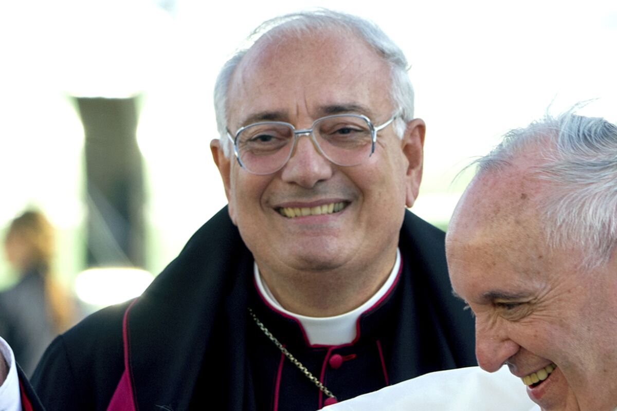 FILE - This Sept. 24, 2015 file photo shows Brooklyn Bishop Nicholas DiMarzio as Pope Francis, right, arrives at John F. Kennedy International Airport in New York. The Vatican has concluded that allegations of sexual abuse dating back a half century against DiMarzio do “not have the semblance of truth," but an attorney for the accusers said they will continue to pursue their civil cases. Cardinal Timothy Dolan, the Archbishop of New York, said Wednesday, Sept. 1, 2021, that the Vatican has closed its investigation into allegations made separately by two men, who accused the DiMarzio of abusing them a half century ago when he was a priest in New Jersey. (AP Photo/Craig Ruttle, Pool, File)