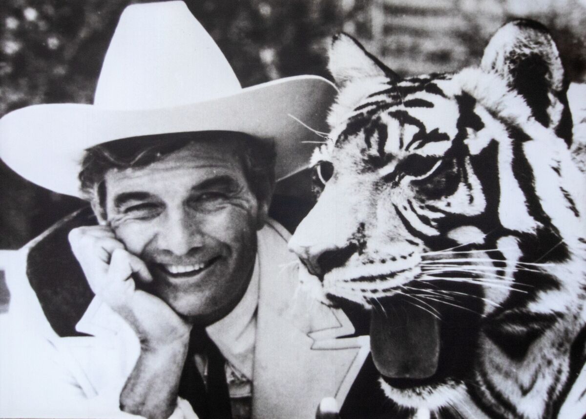 A copy photo of a large photograph of Cal Worthington