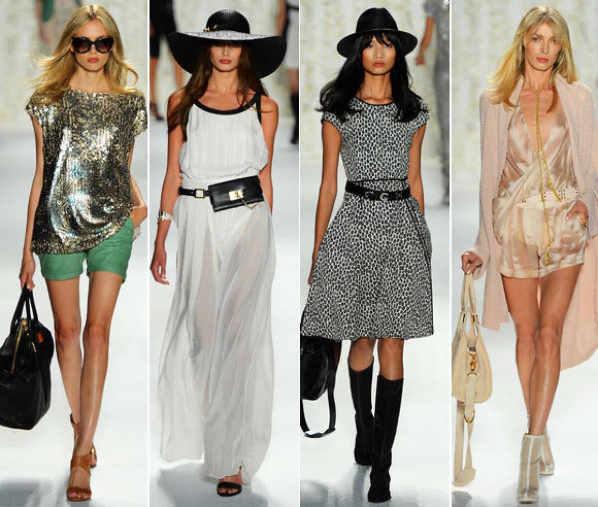 Looks from the Rachel Zoe spring-summer 2013 collection shown during New York Fashion Week.