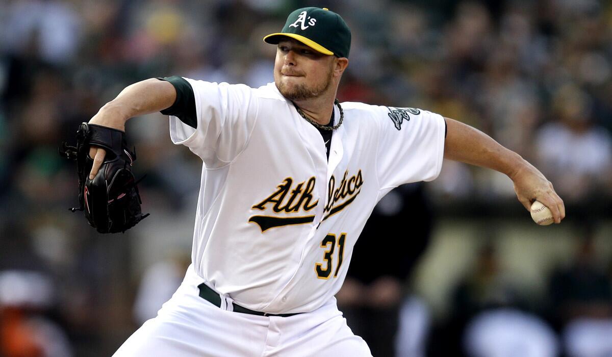 Newly acquired eft-handed starter Jon Lester has fit right in with the Oakland A's.
