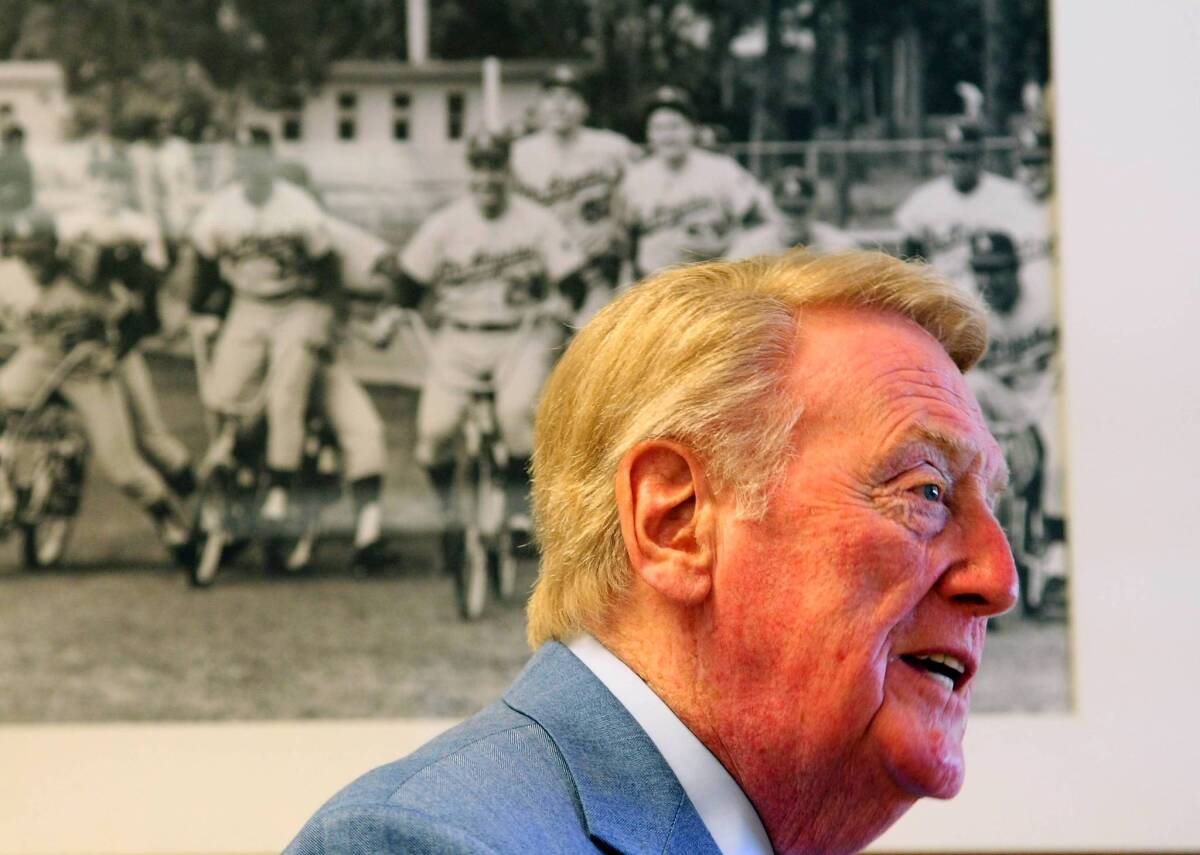 Vin Scully has been calling Dodgers games for more than 60 years.
