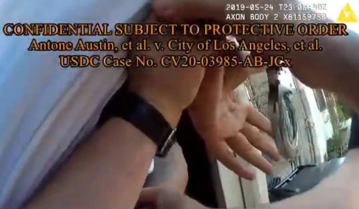 Clip from LAPD video of arrest