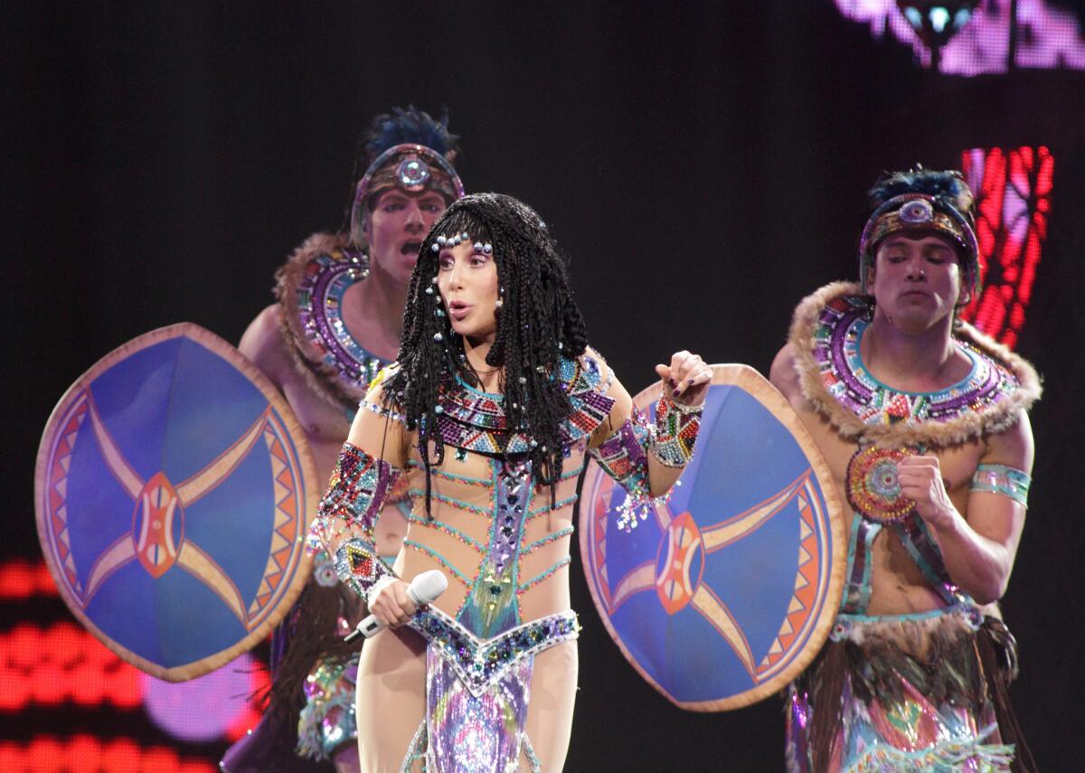 Cher performs in concert during her Dressed to Kill 2014 Tour at the Wells Fargo Center on Monday, April 28, 2014, in Philadelphia.