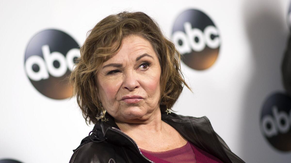 Roseanne Barr at the Disney ABC Television TCA Winter Press Tour in Pasadena in January 2018.