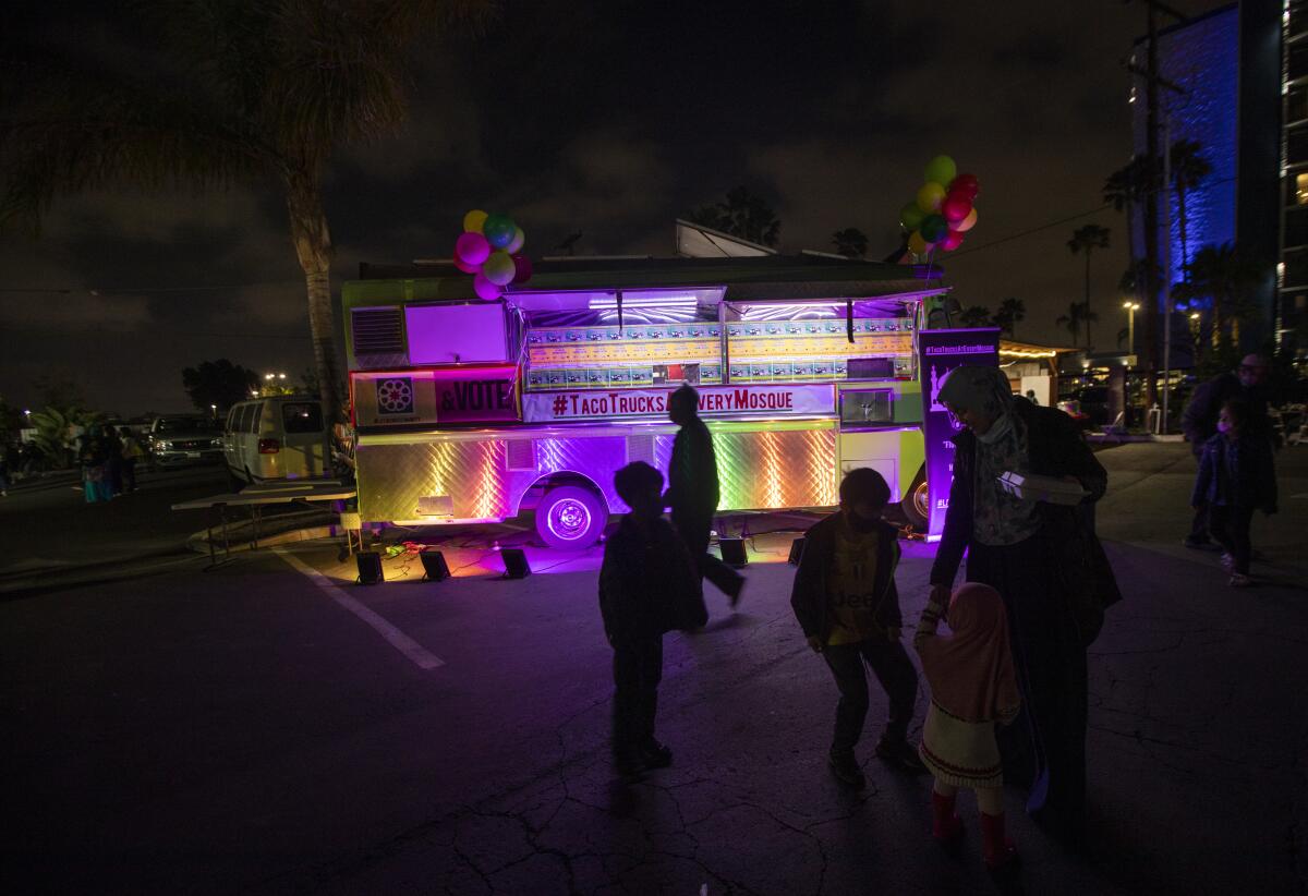 A COVID vaccine/taco truck party at Islamic Center of Santa Ana 