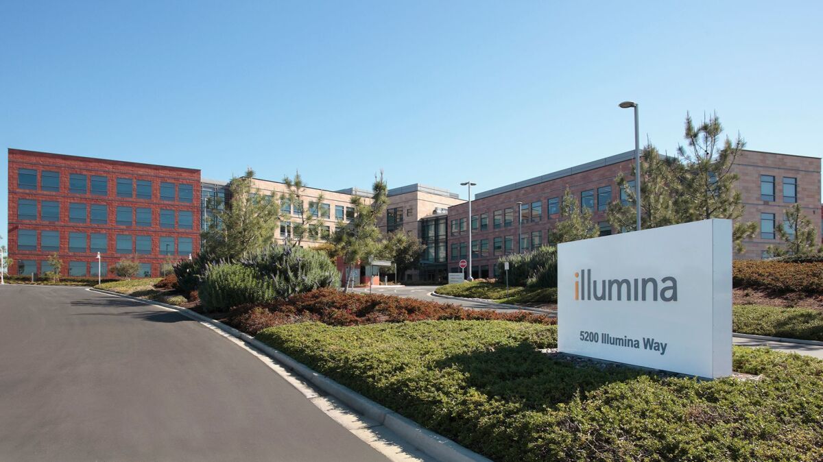 San Diego-based Illumina is the world's leading maker of DNA sequencing equipment.