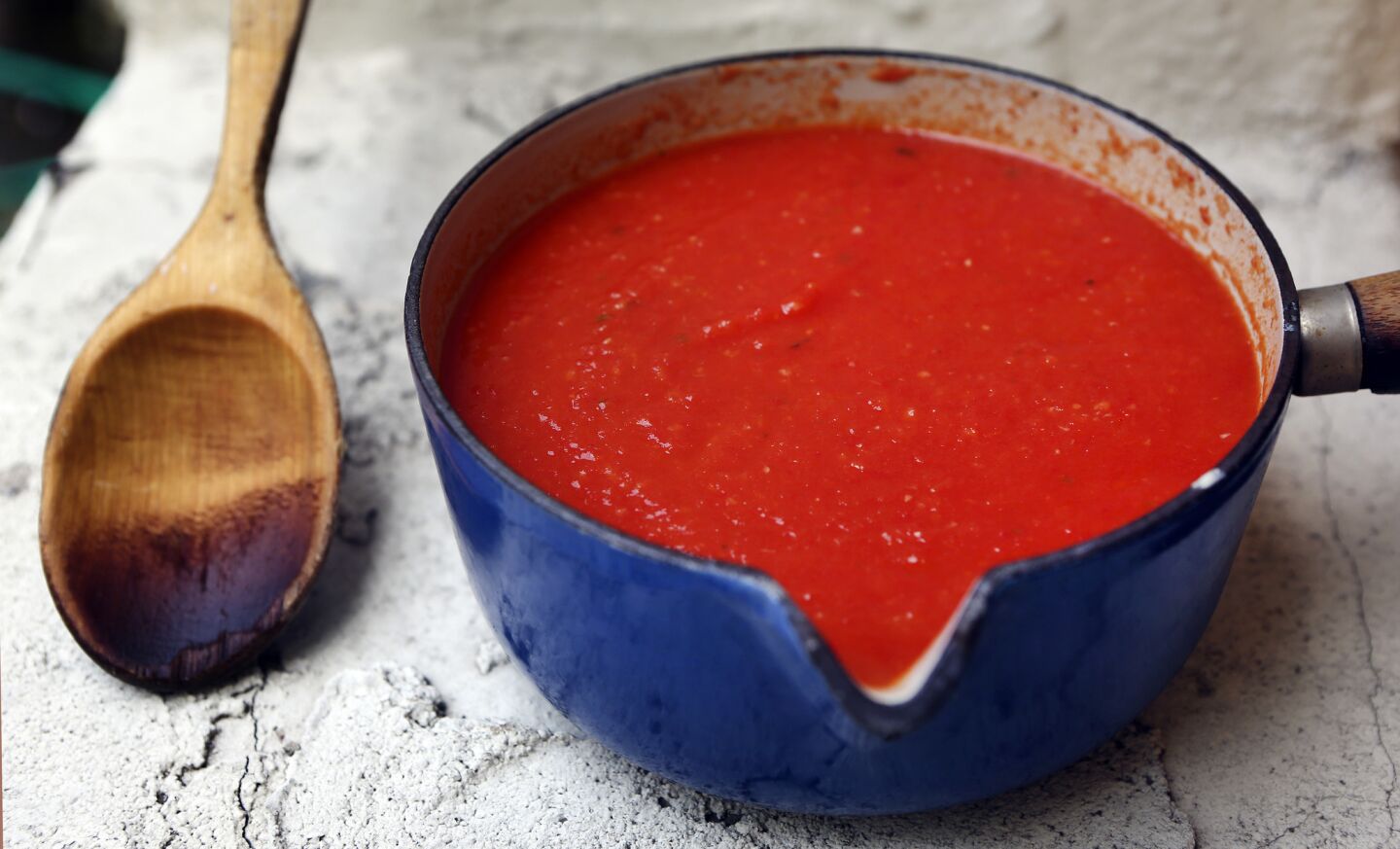 A simple marinara sauce made by Martha Rose Shulman using a food mill.