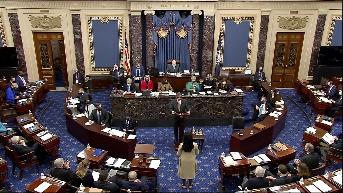 Image from video on the Senate floor