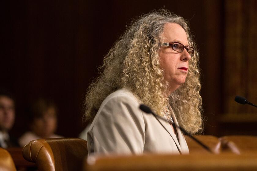Dr. Rachel Levine speaks during her confirmation hearing for Physician General by the Senate Public Health and Welfare Committee Wednesday, June 3, 2015 in Harrisburg, Pa. (James Robinson/PennLive.com via AP)