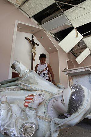Quake-damaged church in Mexico
