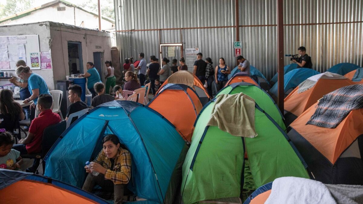 A migrant shelter in Tijuana last week.