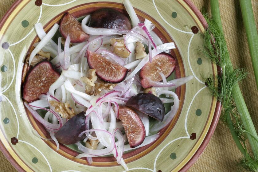 Fennel and red onion salad with pickled figs