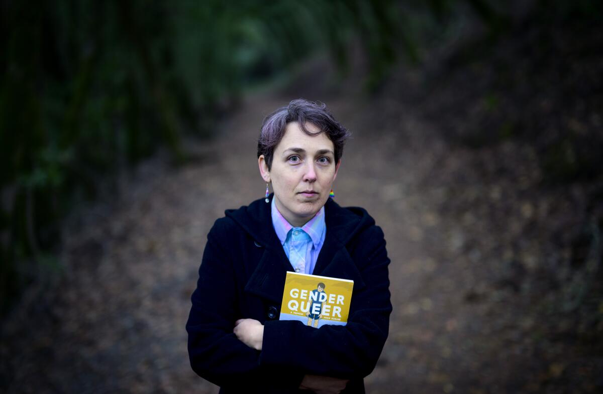 Maia Kobabe with "Gender Queer: A Memoir" at North Sonoma Regional Park 