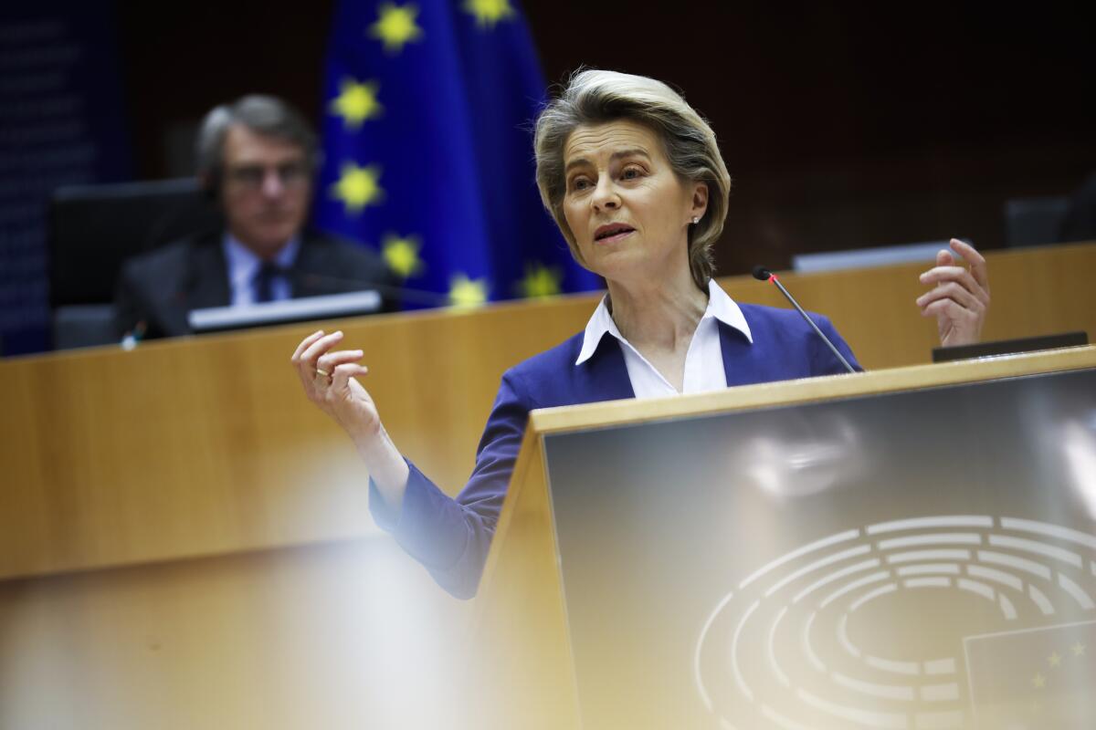La presidenta de la Comisión Europea, Ursula Von Der Leyen,