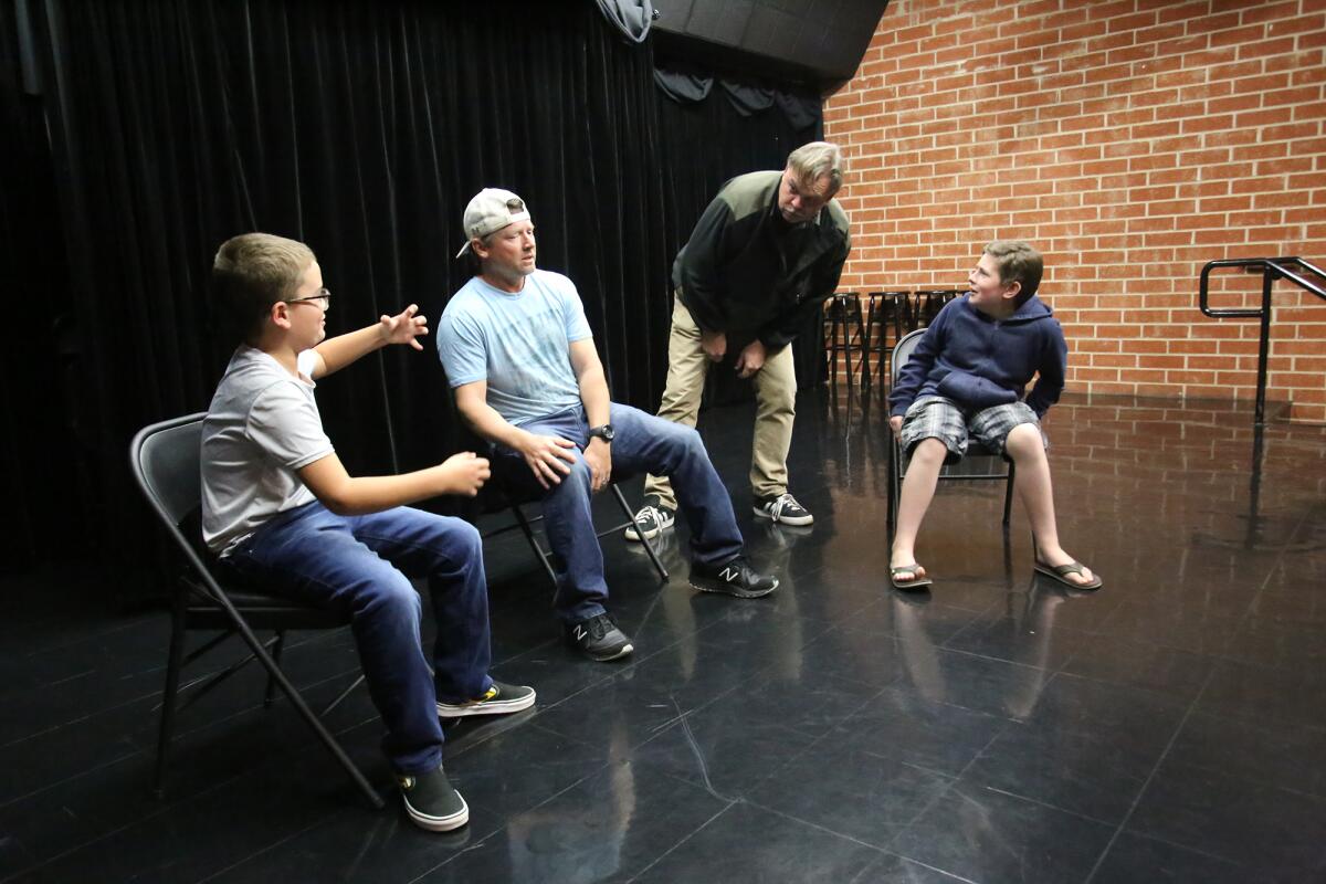 Students improvise a sketch during the Orange County Crazies Improv class at the De Pietro Performance Center in Santa Ana.