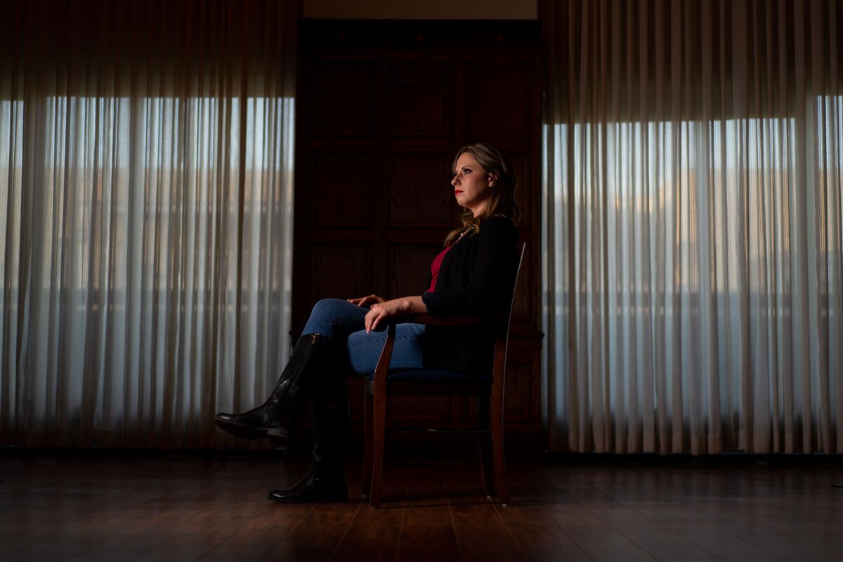 Former Rep. Katie Hill poses for a portrait in Washington, D.C.