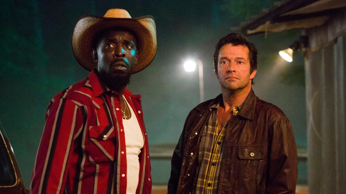 Michael Kenneth Williams as Leonard Pine, left, and James Purefoy as Hap Collins in "Hap and Leonard."