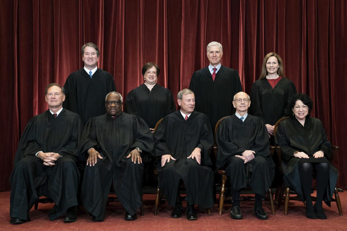 The nine members of the U.S. Supreme Court