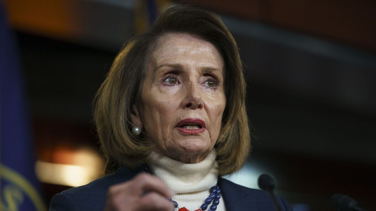 House Speaker Nancy Pelosi, at a news conference Thursday on Capitol Hill, had planned a trip to Egypt, Afghanistan and Brussels.