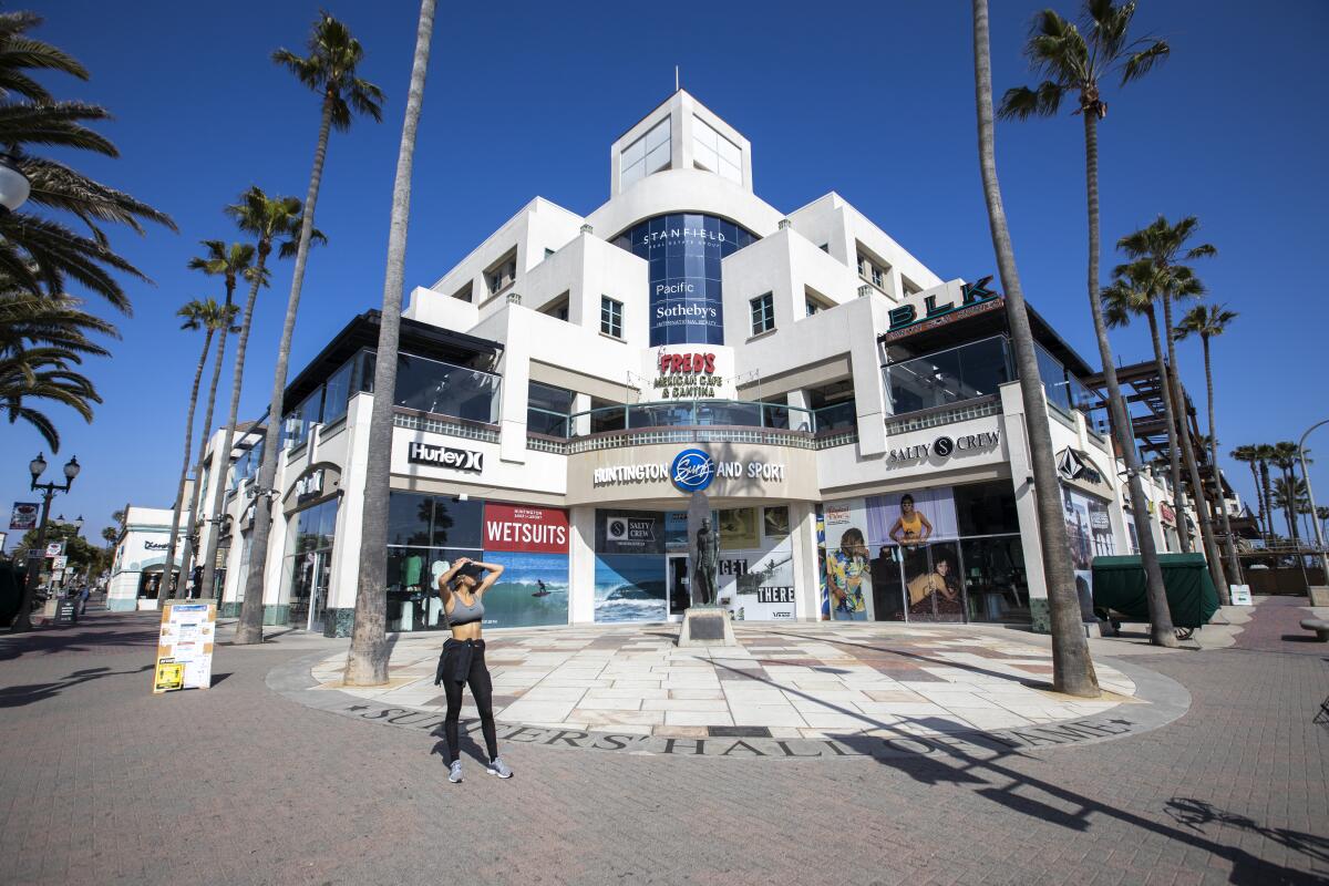 Huntington Surf & Sport in Huntington Beach is expected to be open for curbside pickup on Friday.